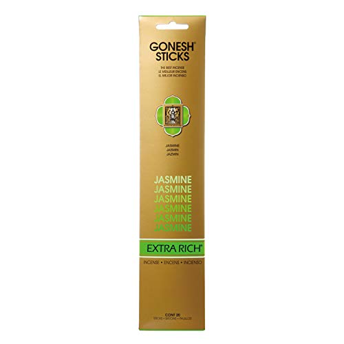Gonesh Jasmine Extra Rich Incense Sticks - 20 Pack