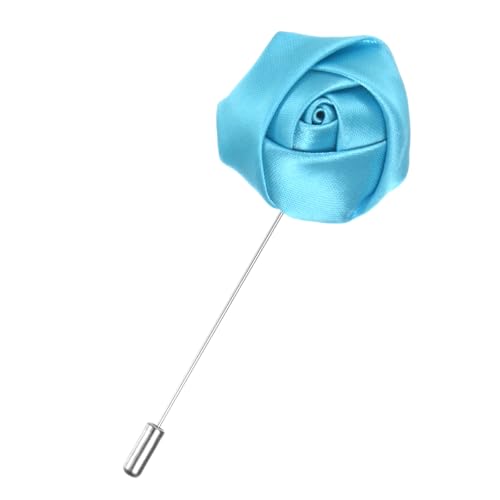 Blue Rose Lapel Pin Flower Boutonnieres for Men Suits Wedding Party
