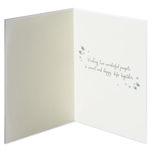 Papyrus Wedding Card - Two Wonderful People with Sequin Flowers & Foil - FSC Daisy Cake Variation