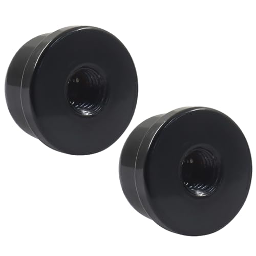 OSVJE Solid Black Lamp Finials 2 Pack - 1/2 Inch Tall 1/4-27 Thread for Shade Holder Harp