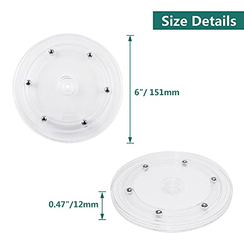 Murtenze 6-Inch Acrylic Lazy Susan Turntable Organizer - 2 Pack