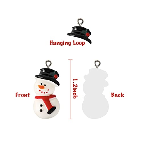 Mini Resin Christmas Ornaments Set - 36 Tiny Holiday Decorations with String