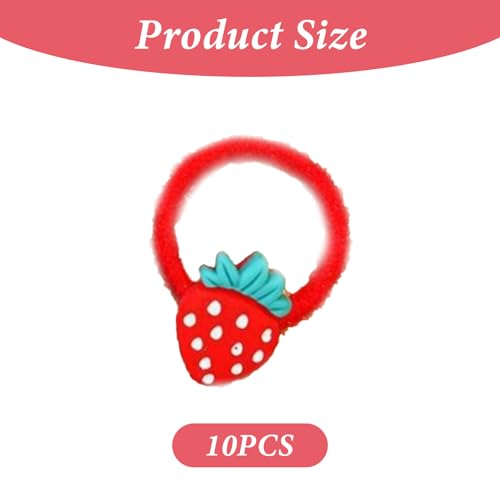 Strawberry Hair Ties 10Pcs Soft Elastic Hair Bands for Girls
