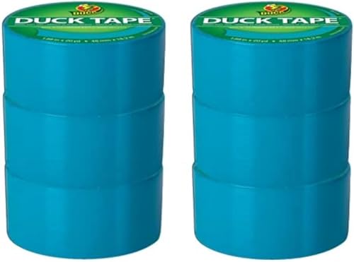 Duck Brand Tranquil Teal Duct Tape - 6 Rolls, Heavy Duty