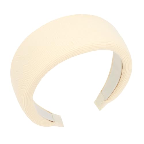 Amariver Beige Wide Headband for Women Non-Slip Fabric Hair Band