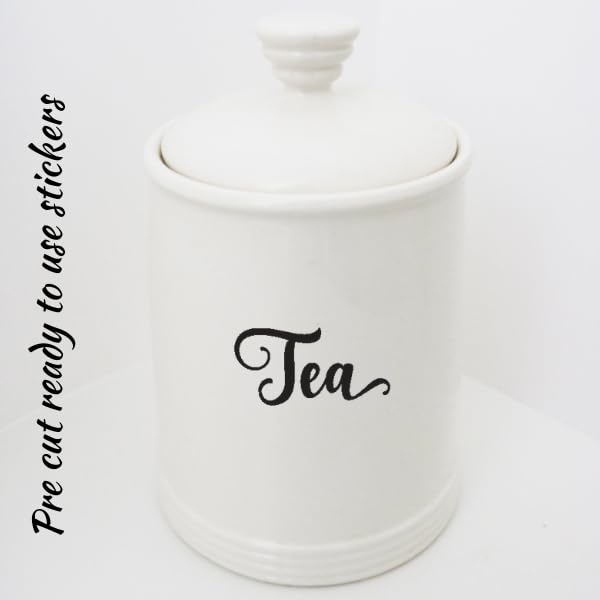 6 PCS Waterproof Kitchen Labels for Sugar, Flour, Coffee, Tea