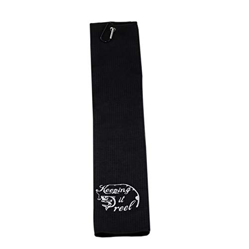 Embroidered Fishing Towel with Clip - Keep it Real Gift for Fishing Lovers