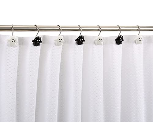 CHICTIE Halloween Ghost Shower Curtain Hooks - Set of 12 Rust-Resistant Rings