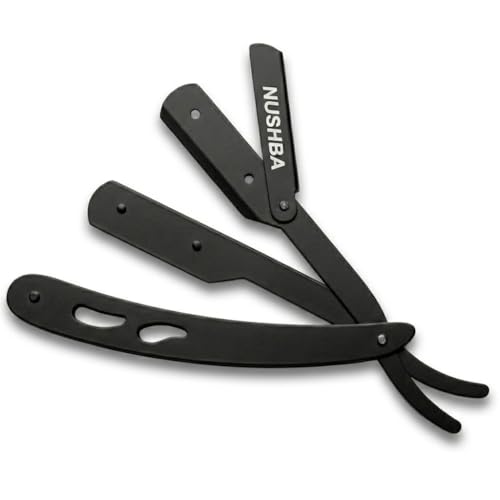 NUSHBA Professional Straight Razor for Men - Stainless Steel Barber Shaving Razor