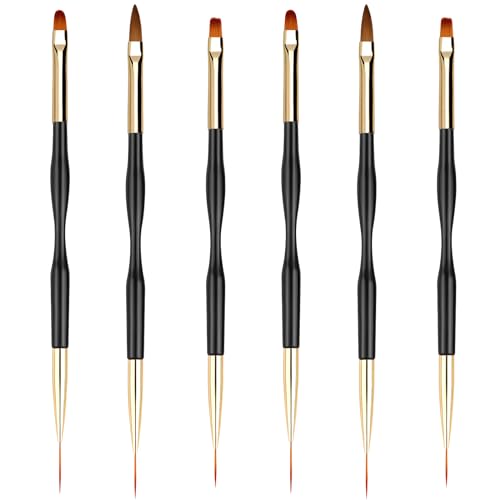 Kootinn Dual-End Nail Art Brush Set 6-Piece Nail Drawing Pens