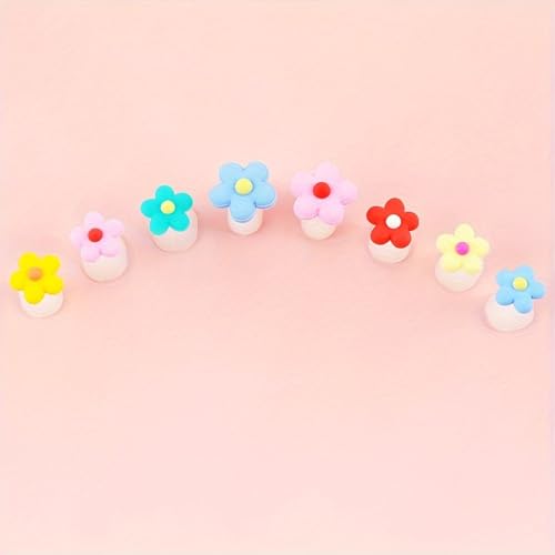 Silicone Toe Separators for Pedicure Nail Polish, 8 Pcs Red Flower Spacers