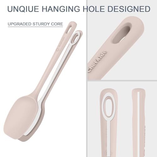 ChefAide 5-Piece Beige Silicone Spatula Set - Heat Resistant