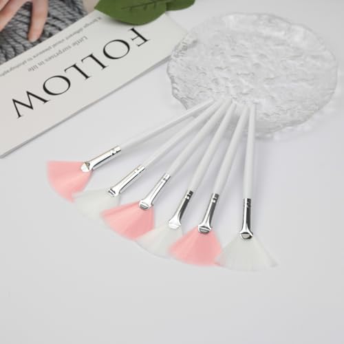 Zoolinn Facial Fan Brushes Set of 6 - Soft Face Mask Applicator Brushes