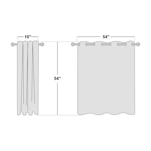 NICETOWN Sheer Curtains 54" Grommet Top Voile Drapes - White