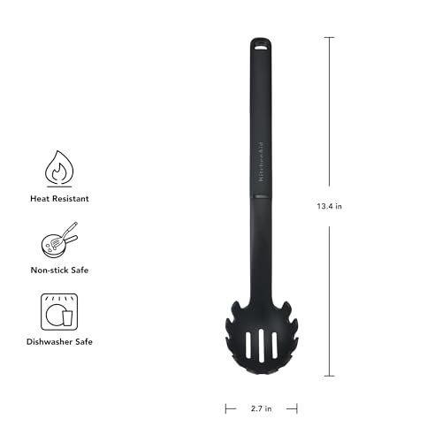 KitchenAid Black Pasta Fork - Oversized, Heat Resistant, Ergonomic