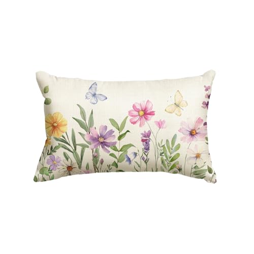 12x20 Inch Eucalyptus Butterfly Throw Pillow Cover for Spring