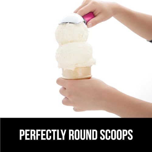 GORILLA GRIP Heavy Duty Ice Cream Scoop - Hot Pink, Professional Quality