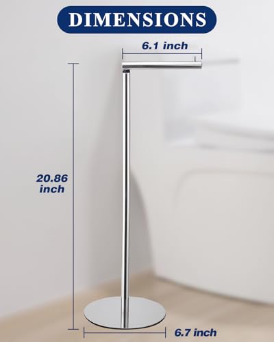 Chrome Free Standing Toilet Paper Holder Stand for 5 Rolls
