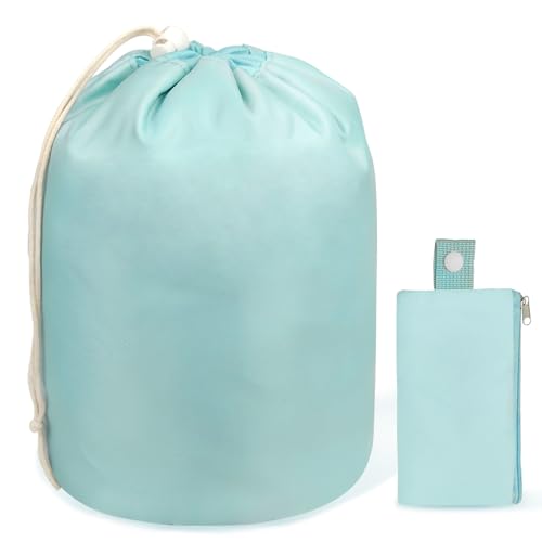 INVODA Drawstring Makeup Bag Large Travel Toiletry Pouch Green
