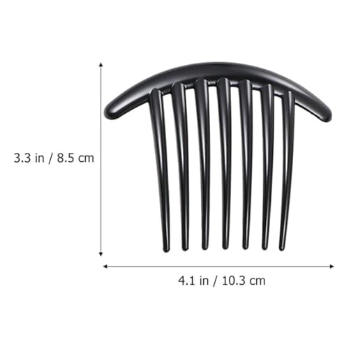 3 Pcs French Twist Hair Combs 7-Tooth Plastic Side Combs Black Brown