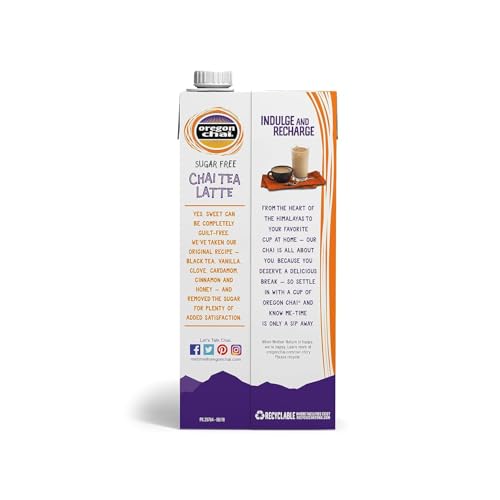 Oregon Chai Sugar Free Chai Tea Concentrate, 32 Fl Oz (Pack of 6)