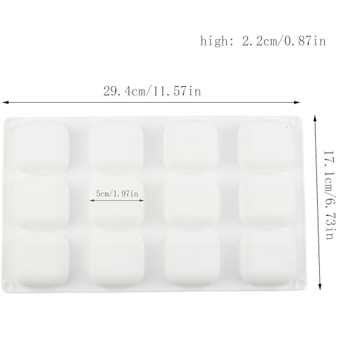 AIBOYA 12 Cavity Square Silicone Candy Mold & Chocolate Tray
