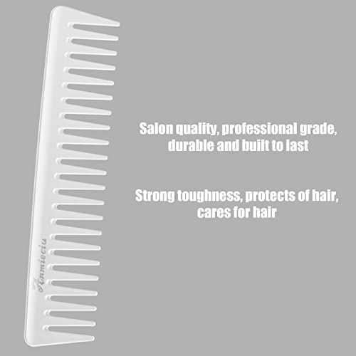 Anmieciu 2-Piece Wide Tooth Hair Detangling Comb Set, Anti-Static Carbon Fiber