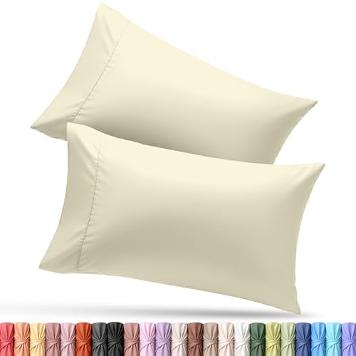 Ultra Soft Microfiber Pillow Cases Set of 12 - Ivory, 20x26 inches