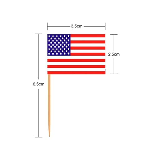 American Flag Cupcake Toppers - 50PCS Independence Day Toothpicks