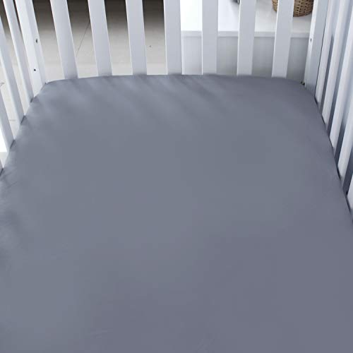 Fitted Crib Sheets for Boys & Girls - 2 Pack, Grey & Navy