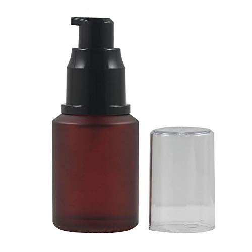 Ericotry 30ml Rose Red Frosted Glass Pump Bottle for Cosmetics and Travel