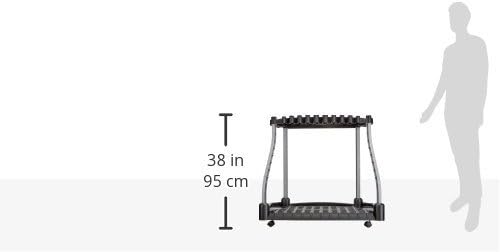 Rubbermaid Garage Tool Tower Rack - Easy Assembly Wheeled Organizer for 40 Long-Handled Tools | Black