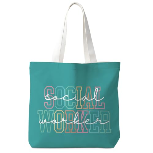 Social Worker Canvas Tote Bag - Reusable Grocery & Everyday Carry Green