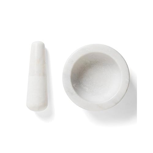 Fox Run Mortar and Pestle, Marble, White , 4.75"