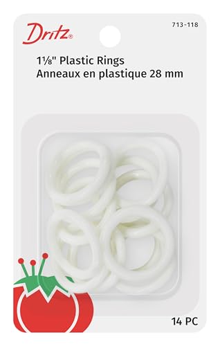 Dritz 1-1/8" Plastic Rings for Sewing & Home Décor - 14 Count