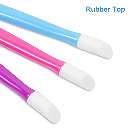 COOLOOK Rubber Nail Cuticle Pusher - 10 Pack Plastic Manicure Tools