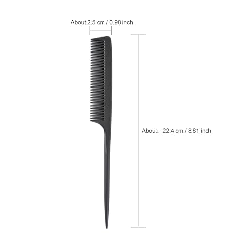 3 Pcs Tail Combs Fine Tooth Parting Comb for Hair Styling Black