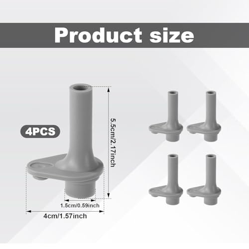 4pcs Replacement Bite Valve for Zak, Silicone Bite Valve Replacement Reusable Straw Cup Accessories Compatible with Zak Designs Kelso 15oz/16oz (Grey)