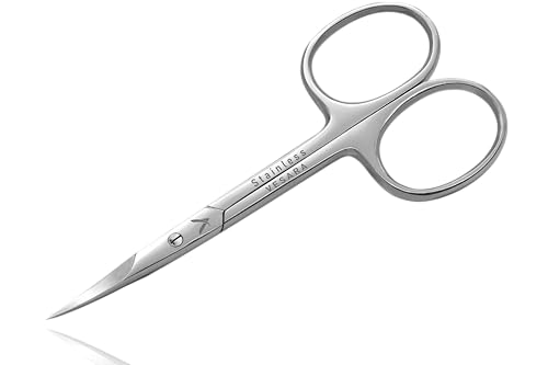 Vesara Professional Curved Cuticle Scissors - Stainless Steel Precision Nail Trimmer