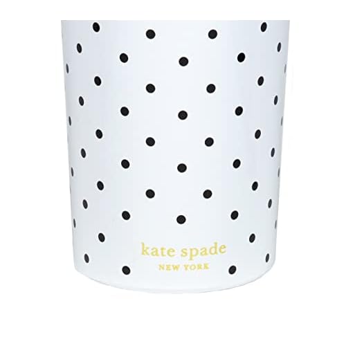 kate spade new york Cute Stainless Steel Mug, 24 Ounce Initial Travel Tumbler, Double Wall Insulated Cup with Lid, K (Blue)