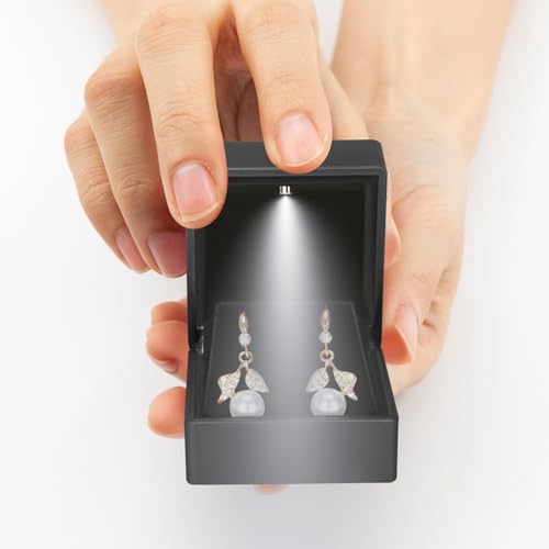 LED Earring Jewelry Gift Box with Light for Proposals & Engagements