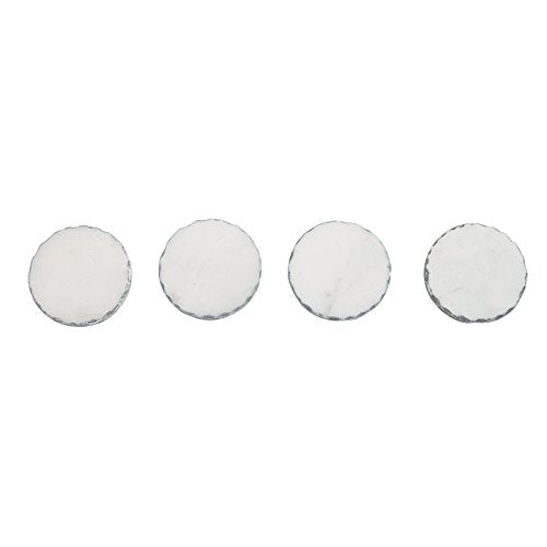 Mud Pie Foiled Marble Coaster Set, White Silver