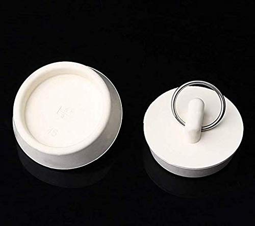 4-Pack Rubber Sink Stoppers with Pull Ring for Various Drains