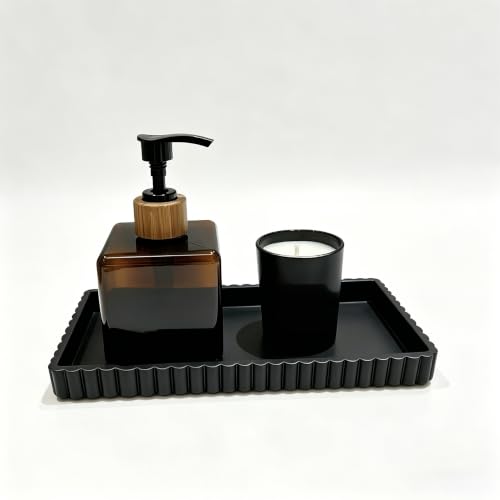 WUYHSD Silicone Bathroom Vanity Tray - Non-Slip Small Sink Caddy, Black