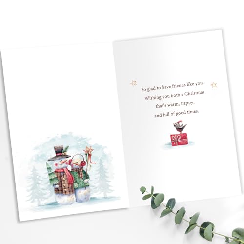 Funny Best Friend Christmas Card HZ-211 - Holiday Greeting Card with Snowmen