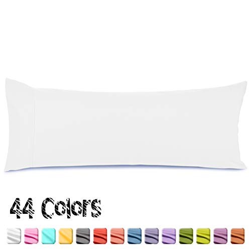 Nestl White Body Pillow Cover - Soft Microfiber, 20x54 Inches