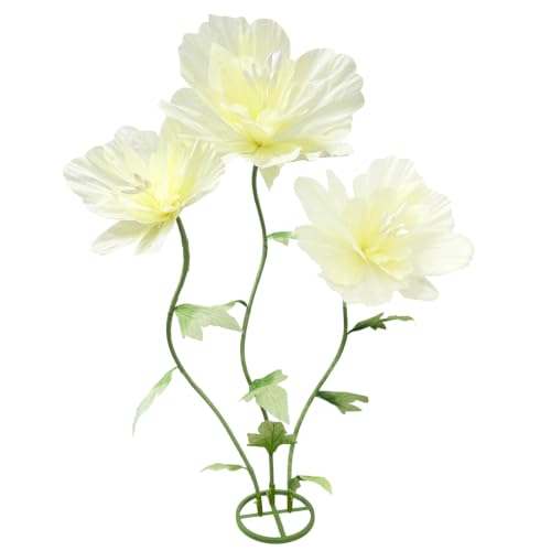 Yellow Artificial Giant Flowers Set Waterproof Wedding & Home Decor - Adjustable Stems