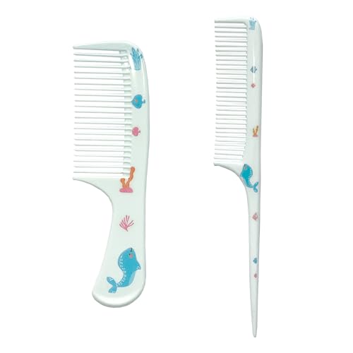 Denlydom 2-Piece Mini Baby Hair Comb Set - Cute Toddler Hairdressing Combs