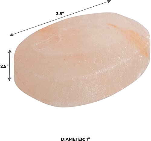 Pink Himalayan Salt Massage Stone - Hand-Carved Flat Oval Spa Tool