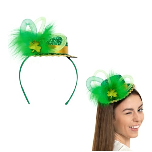 Green St. Patrick's Day Top Hat Headband for Adults